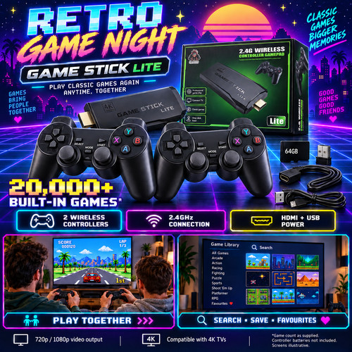 Retro game stick 64gb - 🎮,
